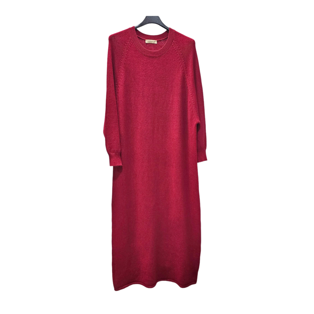 Finstickad klänning Athena röd - Finare Karlstad